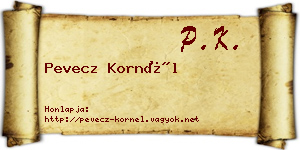 Pevecz Kornél névjegykártya
