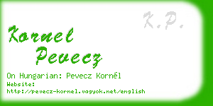 kornel pevecz business card