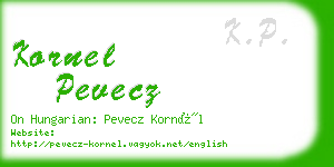 kornel pevecz business card